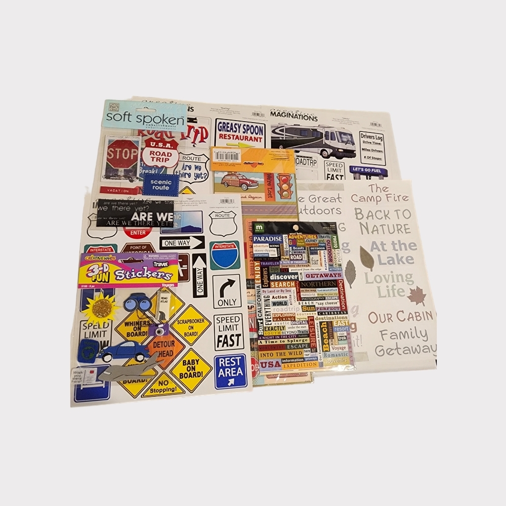 Lot of road trip‎ scrapbook stickers